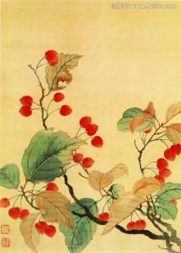花草山水國畫 惲南田高清掃描件