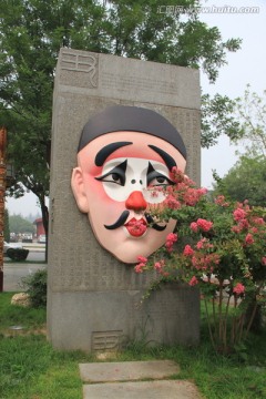 陕西戏曲 脸谱雕塑
