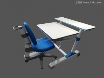 儿童升降学习桌椅3DMAX模型