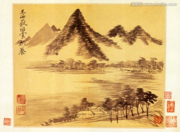 惲壽平 山水花卉國畫