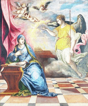 圣母小天使人物油画 高清品质