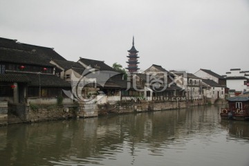 千灯古镇 民居 秦峰塔 水道