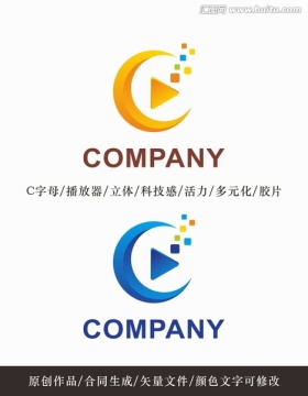 播放器logo 标志设计