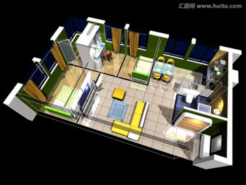 房地產(chǎn)用軸側(cè)效果圖3D模型