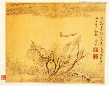 恽寿平 山水花卉国画