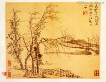 惲壽平 山水花卉國畫