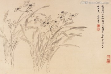 恽寿平 山水花卉国画