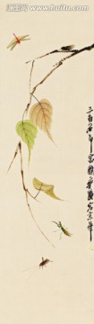 齊白石 貝葉草叢