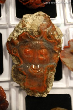 玛瑙 雕刻 猴头