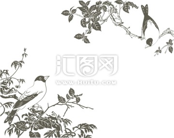 對(duì)角花鳥(niǎo)