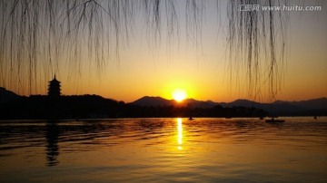 浙江杭州西湖雷鋒夕照