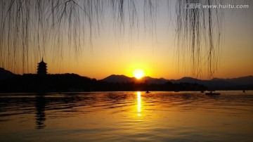 浙江杭州西湖雷锋夕照