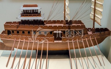 越国战船模型 越国帆船模型