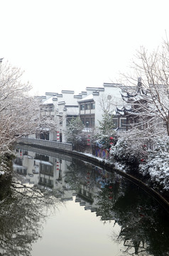 秦淮河雪景