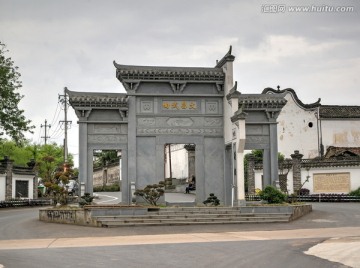 金华蒲塘村文昌武曲石牌坊全景