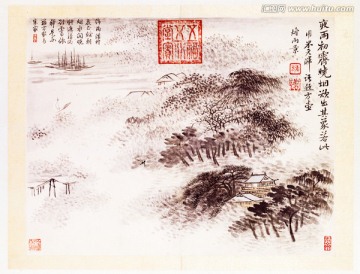 山水花鳥圖冊(cè)之夜雨初霽