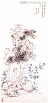 惲壽平 國畫豎屏