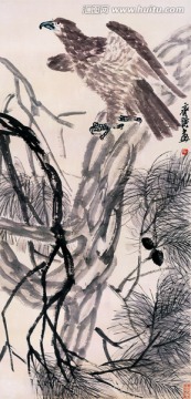 齊白石 松鷹圖紙