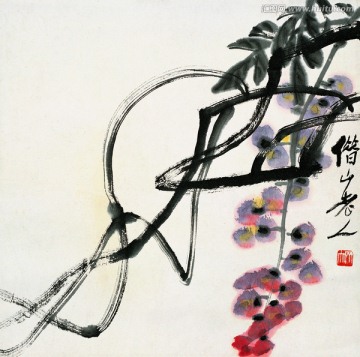 齊白石  葡萄