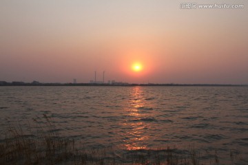 大庆 三永湖 湖泊 落日