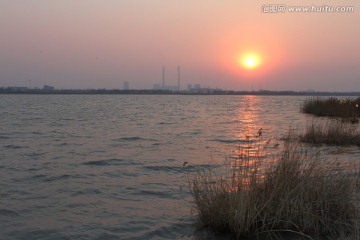 大庆 三永湖 湖泊 落日