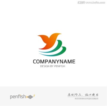 字母BY组合飞鸟离巢logo