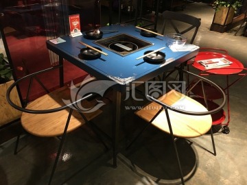 火锅店 桌椅凳子 现代风格
