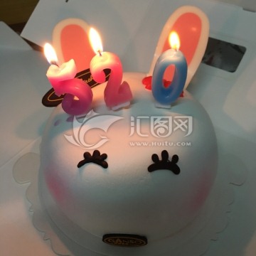 小白兔生日蛋糕 520蜡烛