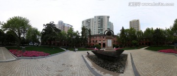 上海交通大学饮水思源雕塑全景