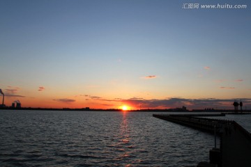 日落 黄昏 太阳 霞光 云彩