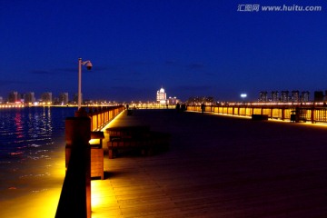 湖水 夜景 亮化 都市風光 景