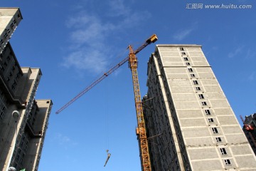 建筑工地 施工现场 工地 吊车