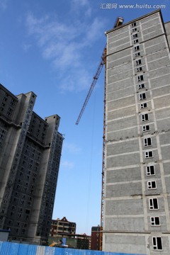 建筑工地 施工现场 工地 吊车