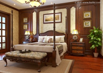 美式整木卧室