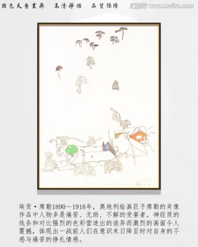 席勒高清抽象油畫 畫廊品質(zhì)
