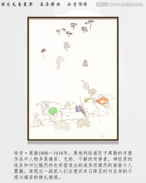 席勒高清抽象油画 画廊品质