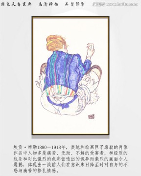 席勒高清抽象油画 画廊品质