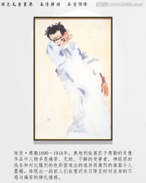 席勒高清抽象油画 画廊品质