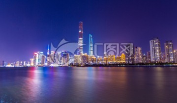 上海陆家嘴天际线夜景