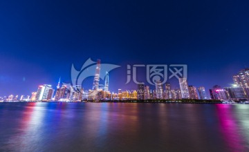 上海陆家嘴天际线夜景