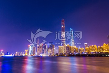 上海陆家嘴天际线夜景