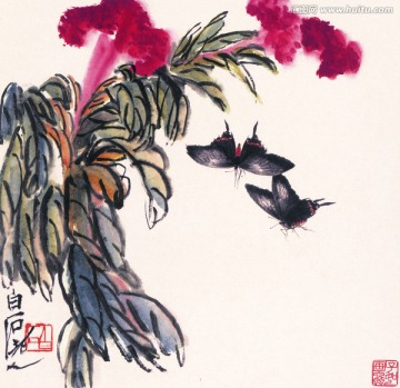 齊白石 花卉?chē)?guó)畫(huà)