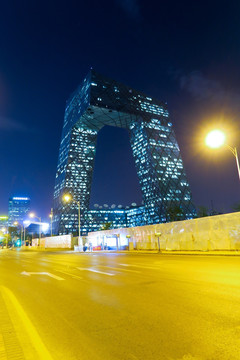 中央电视台夜景 北京建筑