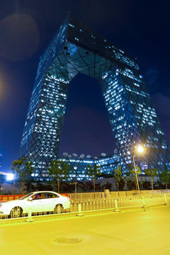 中央电视台夜景 北京建筑