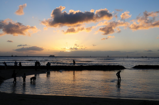 火奴鲁鲁威基基海滩