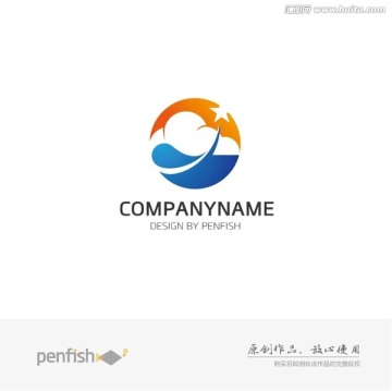 云朵星星太陽地球科技感l(wèi)ogo