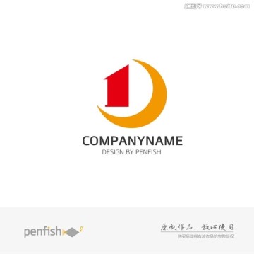 字母D創(chuàng)意logo包含數(shù)字1