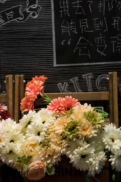 雏菊与黑板