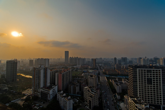 城市 夕阳