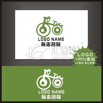 自行车 车 O 标志设计